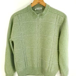 Bernhard Altman Sweater Women's 46 Green Gray Wool Pullover Scotland
